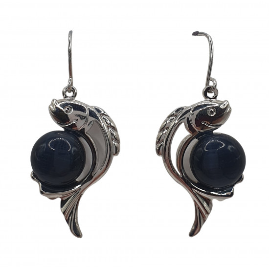 black cat eye earrings