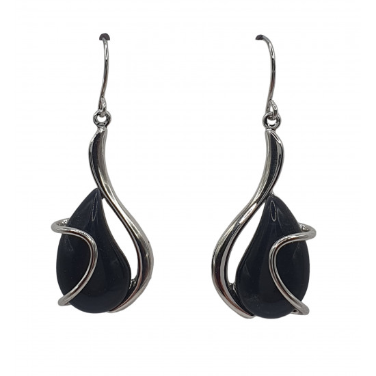 black cat eye earrings
