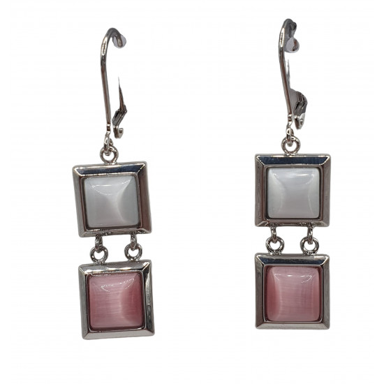 boucles d'oreilles oeil de chat rose
