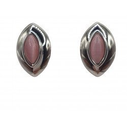 boucles d'oreilles oeil de chat rose