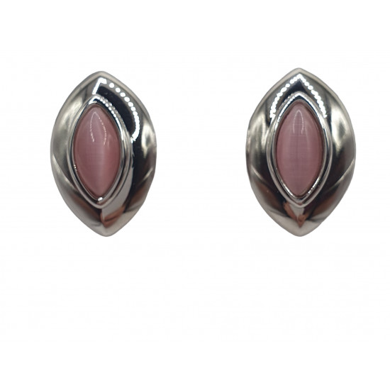 boucles d'oreilles oeil de chat rose
