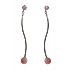 boucles d'oreilles oeil de chat rose