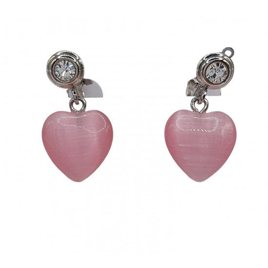 boucles d'oreilles oeil de chat rose