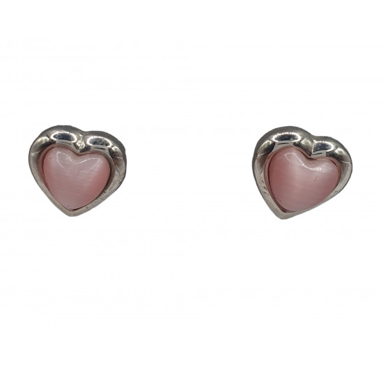 boucles d'oreilles oeil de chat rose