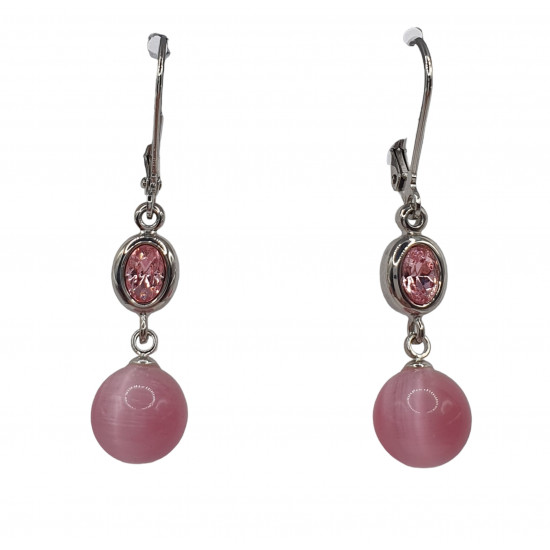 pink cat eye earrings