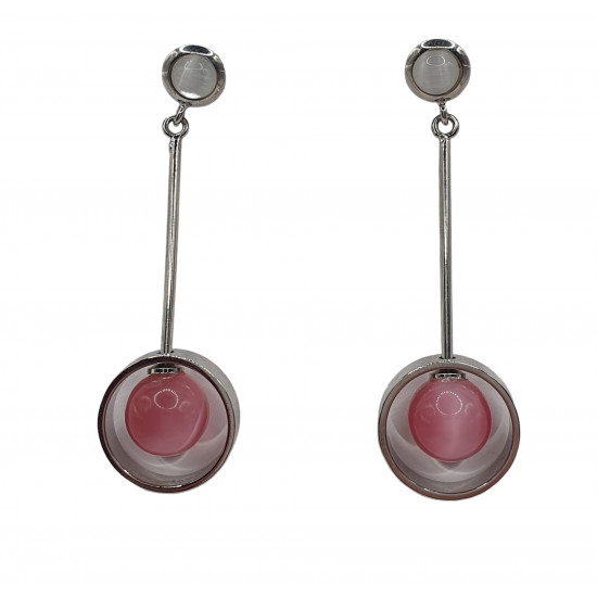 boucles d'oreilles oeil de chat rose