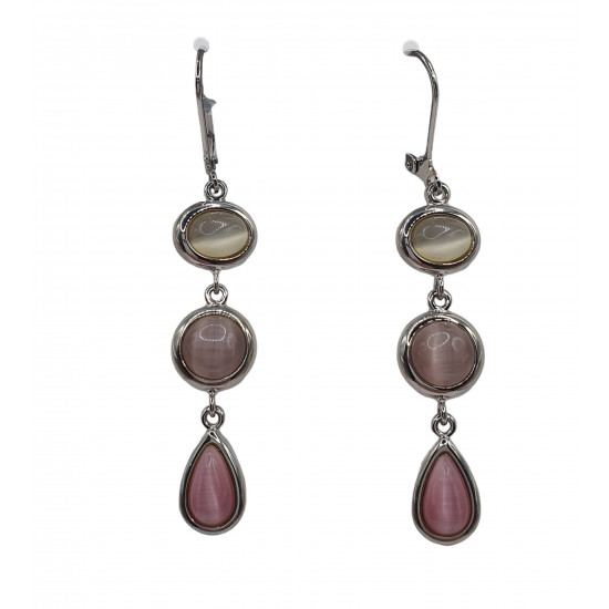 boucles d'oreilles oeil de chat rose