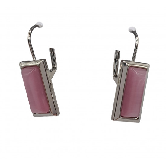 boucles d'oreilles oeil de chat rose