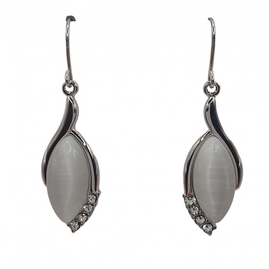 boucles d'oreilles oeil de chat blanc boucles d'oreilles oeil de chat blanc