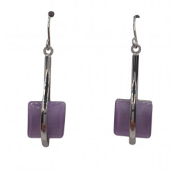 boucles d'oreilles oeil de chat violet