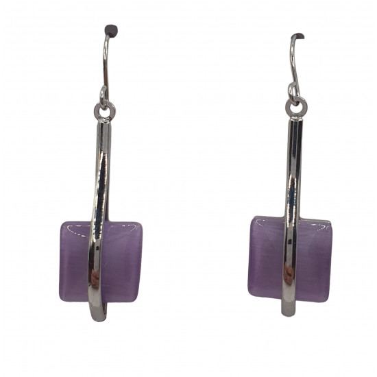 boucles d'oreilles oeil de chat violet