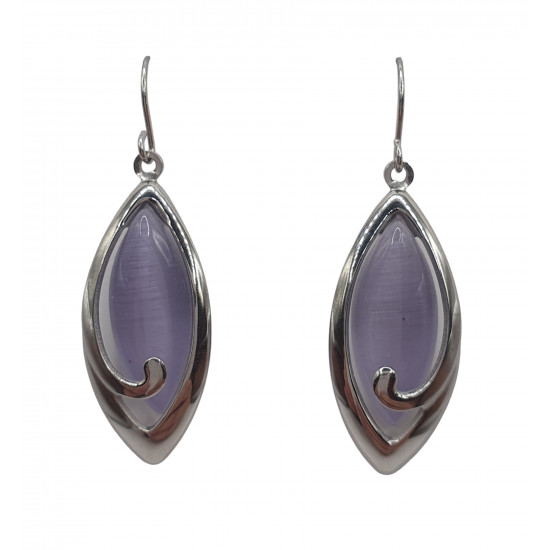 boucles d'oreilles oeil de chat violet