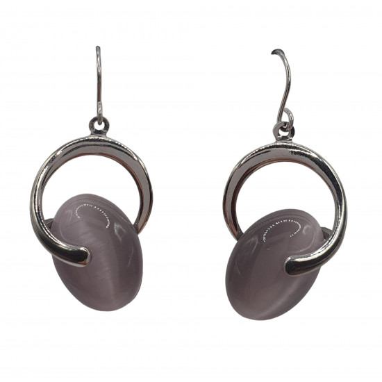 boucles d'oreilles oeil de chat violet