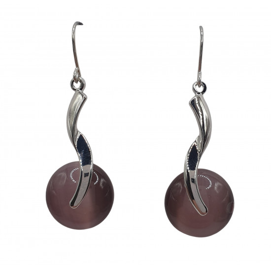 boucles d'oreilles oeil de chat violet