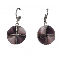 boucles d'oreilles oeil de chat violet