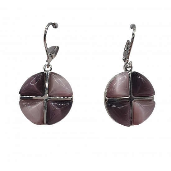 boucles d'oreilles oeil de chat violet