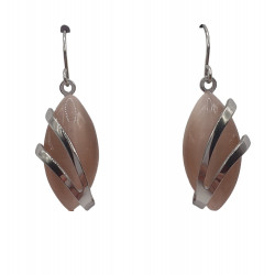 beige cat eye earrings