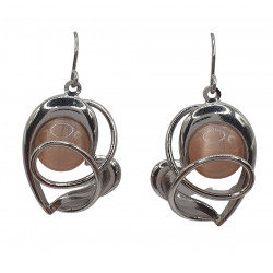 beige cat eye earrings