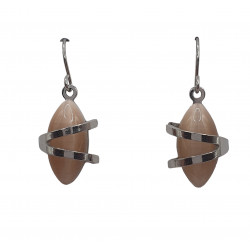 beige cat eye earrings