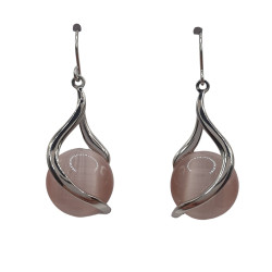 beige cat eye earrings
