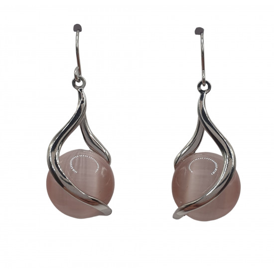 beige cat eye earrings