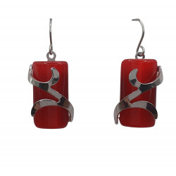 fuchsia cat eye earrings