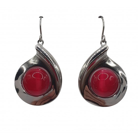 boucles d'oreilles oeil de chat fushia