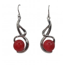 fuchsia cat eye earrings