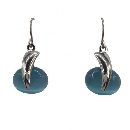 blue cat eye earrings