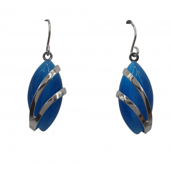 blue cat eye earrings
