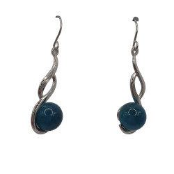 boucles d'oreilles oeil de chat bleu