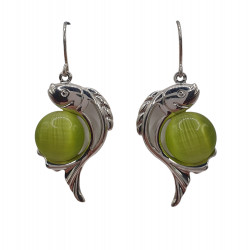 green cat eye earrings