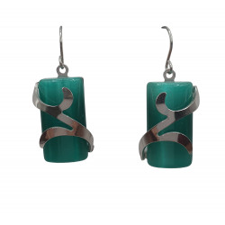 green cat eye earrings