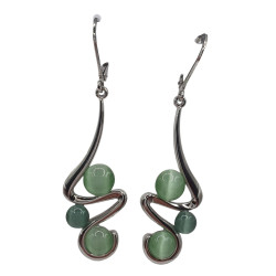 green cat eye earrings