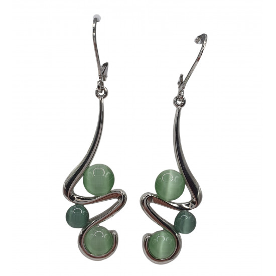 boucles d'oreilles oeil de chat vert
