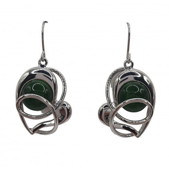 boucles d'oreilles oeil de chat vert