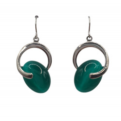boucles d'oreilles oeil de chat vert