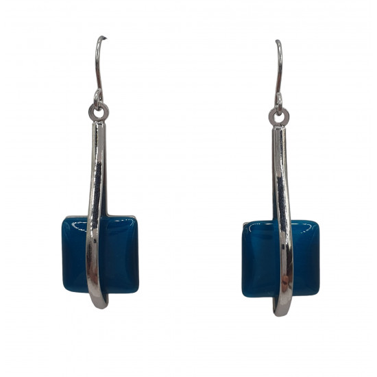 boucles d'oreilles oeil de chat vert