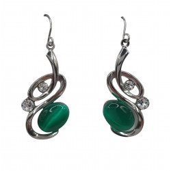 green cat eye earrings
