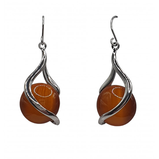 boucles d'oreilles oeil de chat orange