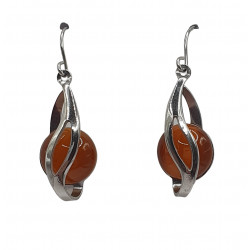 boucles d'oreilles oeil de chat orange