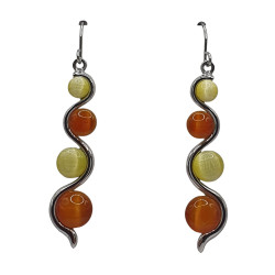 boucles d'oreilles oeil de chat orange