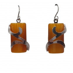 boucles d'oreilles oeil de chat orange