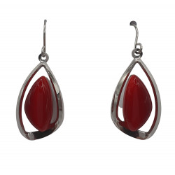 boucles d'oreilles oeil de chat rouge