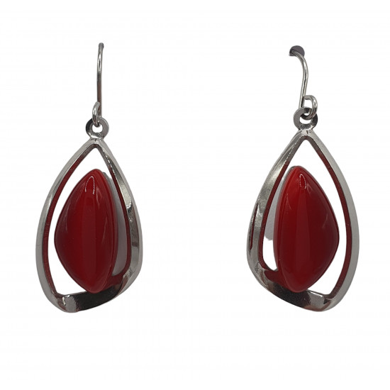 boucles d'oreilles oeil de chat rouge