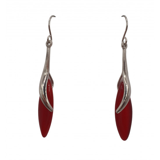 boucles d'oreilles oeil de chat rouge