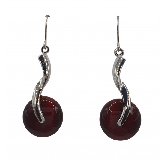 boucles d'oreilles oeil de chat rouge