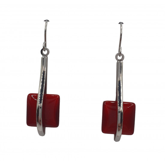 red cat eye earrings