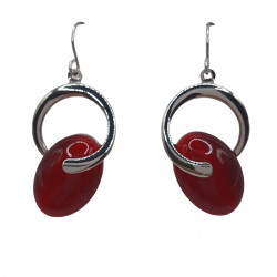boucles d'oreilles oeil de chat rouge