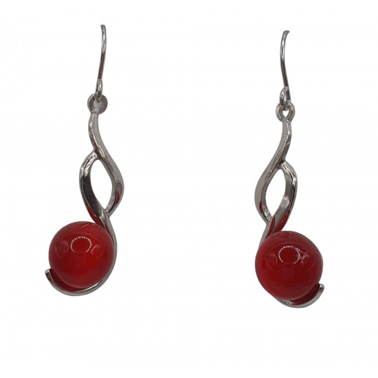 boucles d'oreilles oeil de chat rouge